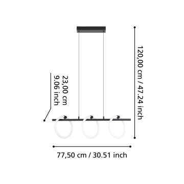 Eglo - Lámpara LED colgante 3xLED/9W/230V