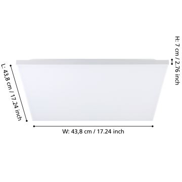 Eglo - Plafón regulable LED RGBW LED/20,5W/230V 3000-6500K + mando a distancia