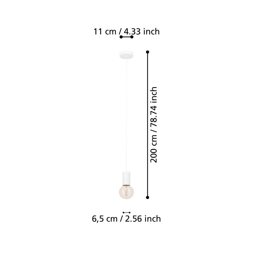 Eglo - Lámpara colgante 1xE27/40W/230V blanco