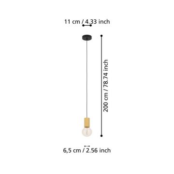 Eglo - Lámpara colgante 1xE27/40W/230V marrón