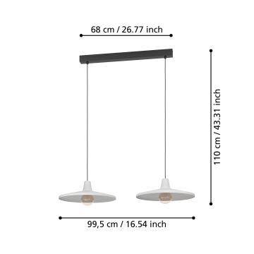 Eglo - Lámpara colgante 2xE27/40W/230V