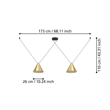 Eglo - Lámpara colgante 2xE27/40W/230V
