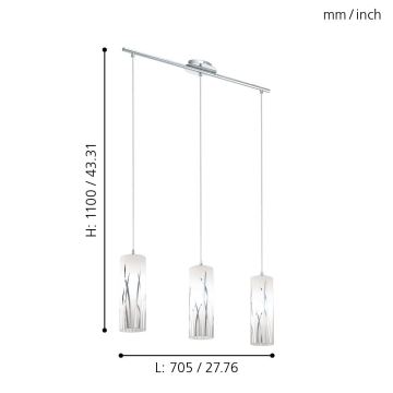 Eglo - Lámpara colgante 3xE27/60W/230V