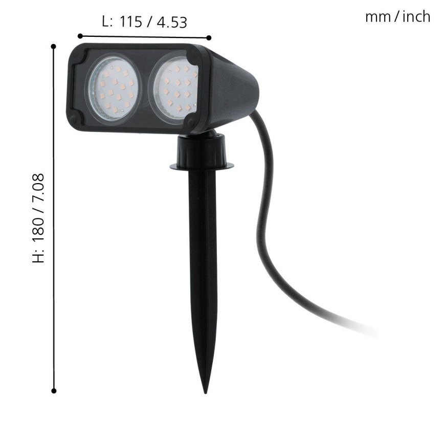 Eglo - Lámpara exterior 2xGU10/3W/230V IP44