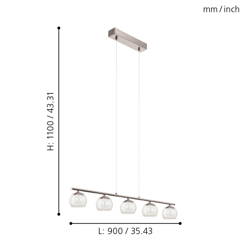 Eglo 94319 - Lámpara LED colgante ASCOLESE 5xLED/3,3W/230V