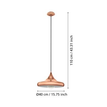 Eglo - Lámpara colgante 1xE27/60W/230V