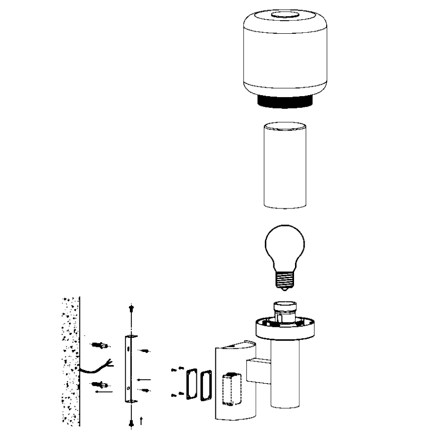 Eglo - Aplique exterior 1xE27/40W IP44