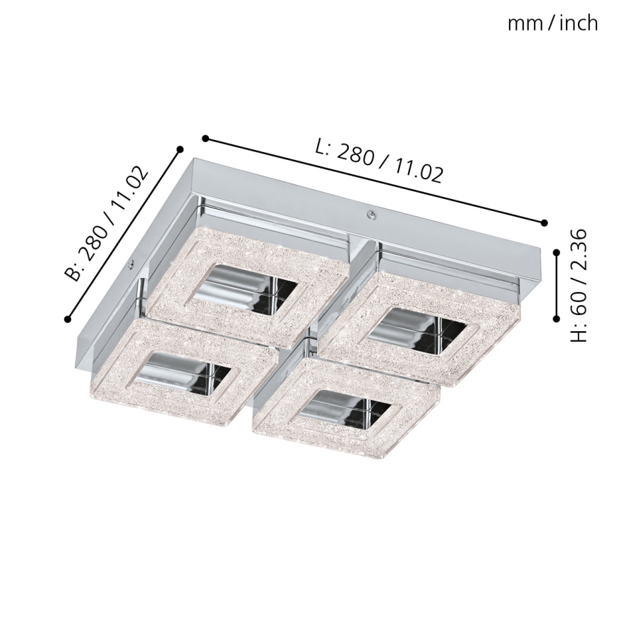 Eglo - Plafón LED cristal 4xLED/4W/230V