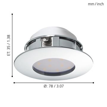 Eglo - Iluminación LED empotrada de techo 1xLED/6W/230V