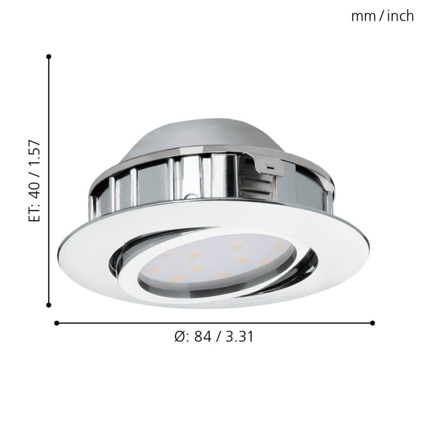 Eglo 95855- Iluminación LED empotrada de techo PINEDA 1xLED/6W/230V