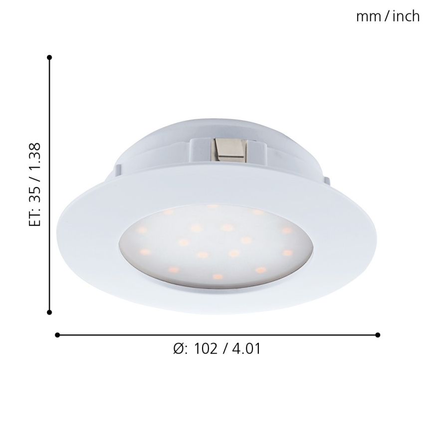 Eglo - Iluminación LED empotrada de techo 1xLED/12W/230V