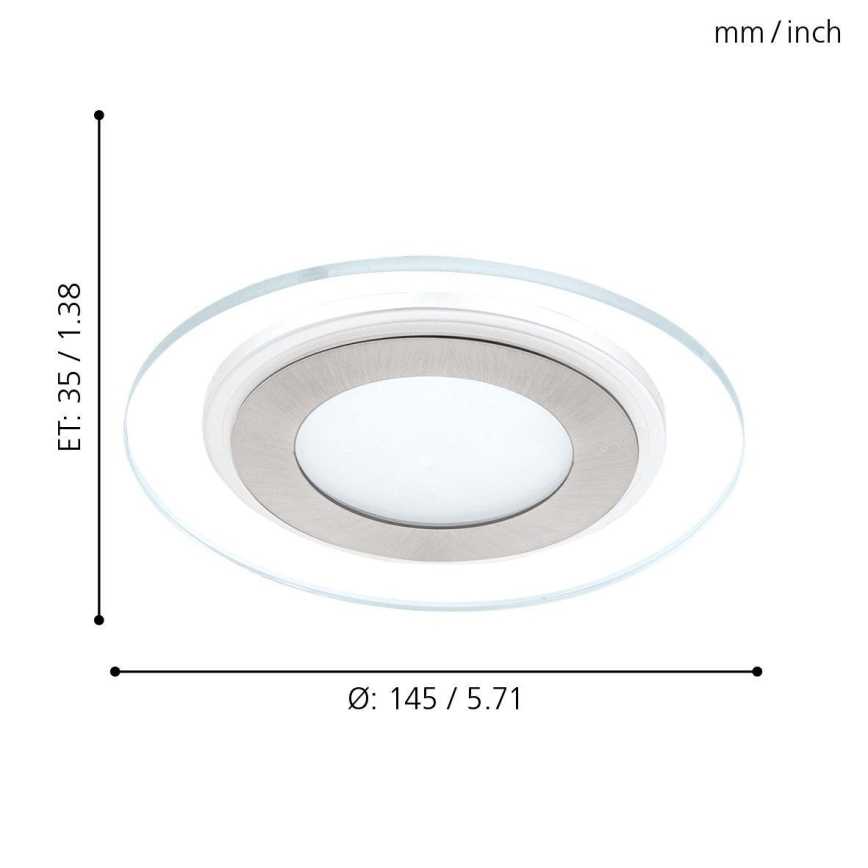 Eglo - Iluminación LED empotrada de techo 1xLED/12W/230V