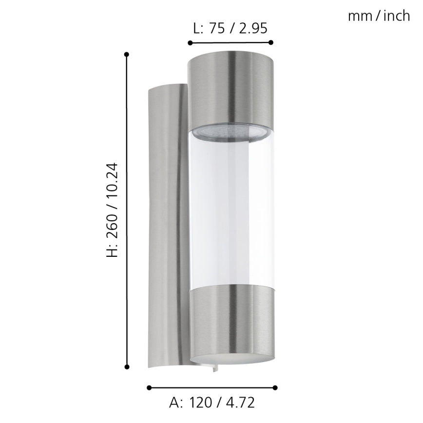 Eglo - Aplique LED exterior 2xLED/3,7W IP44