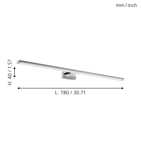 Eglo - Lámpara LED de baño LED/14W/230V 4000K 78 cm IP44