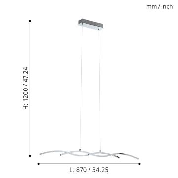 Eglo - Lámpara colgante LED 2xLED/9W/230V