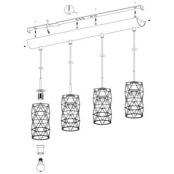 Eglo - Lámpara colgante 4xE27/60W/230V