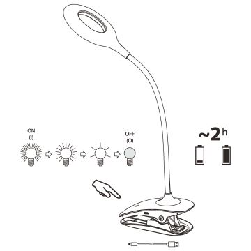 Eglo - Lámpara LED regulable con clip 1xLED/3W/230V blanco