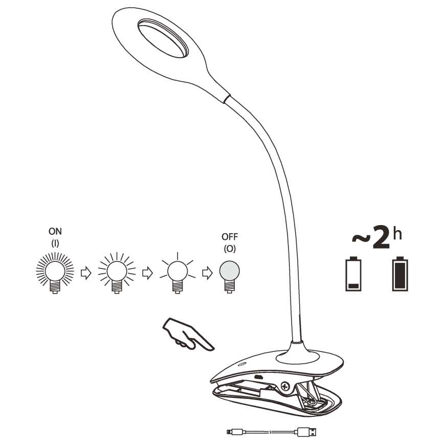 Eglo - Lámpara LED regulable con clip 1xLED/3W/230V blanco