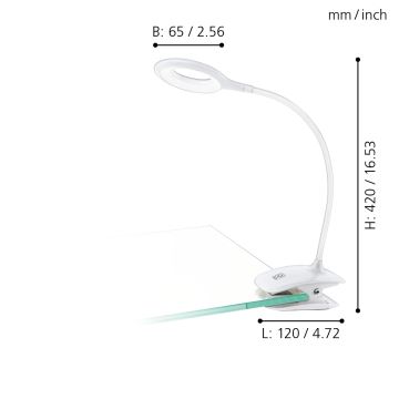 Eglo - Lámpara LED regulable con clip 1xLED/3W/230V blanco