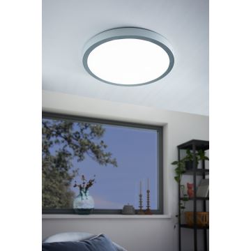 Eglo - Plafón LED 1xLED/25W/230V plateado redondo 4000K