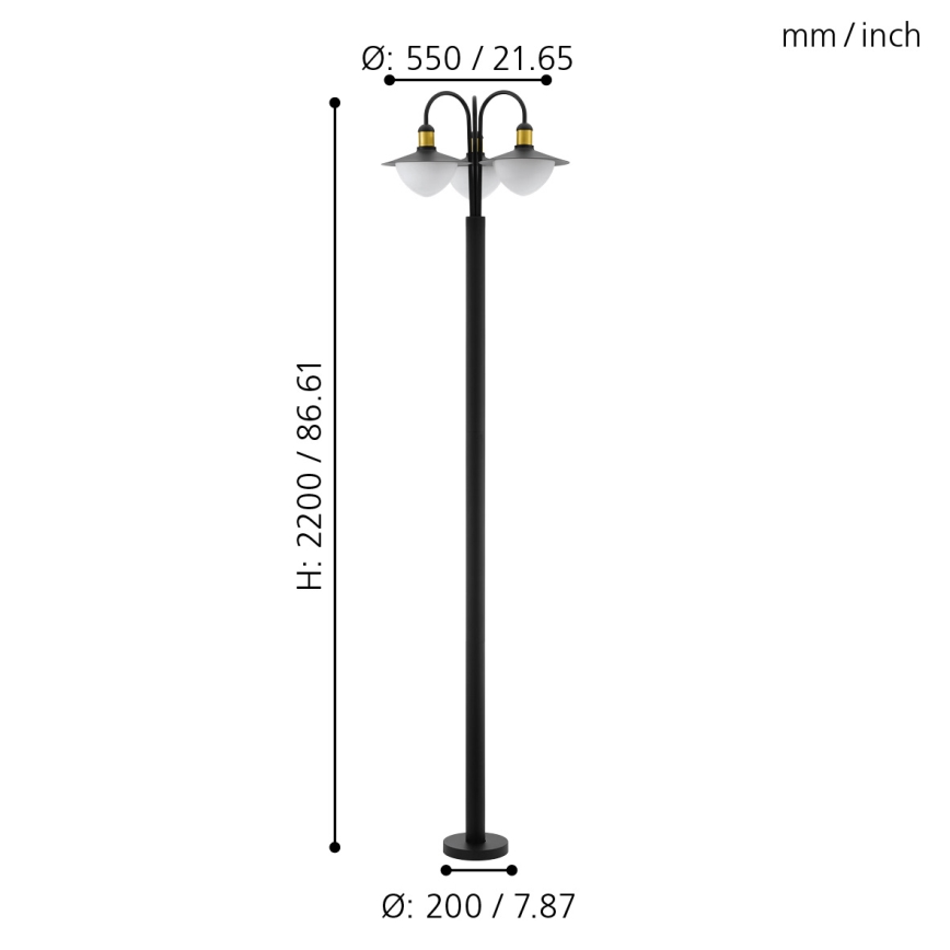 Eglo - Lámpara exterior 3xE27/60W/230V IP44