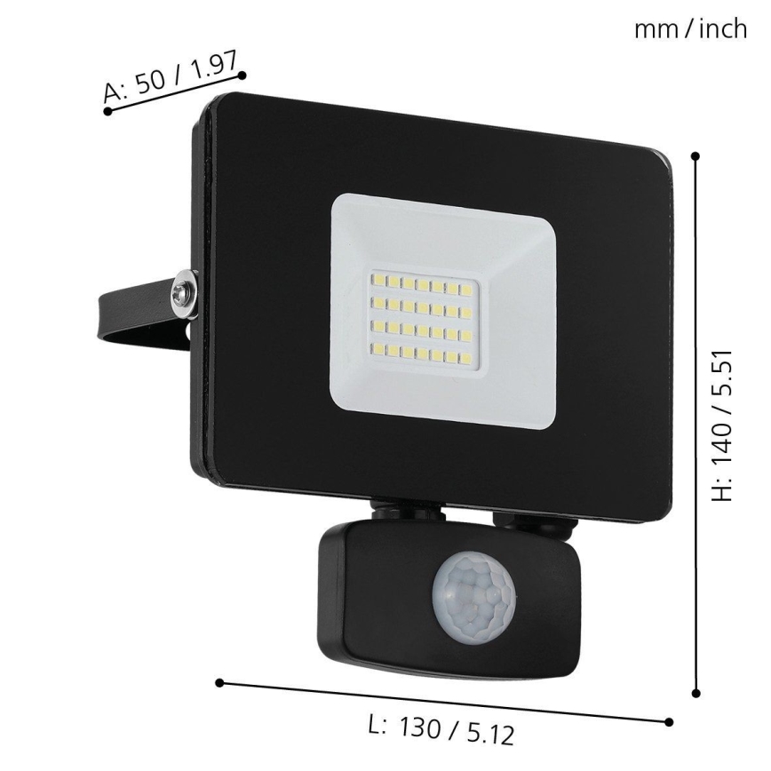 Eglo - Reflector LED con sensor LED/20W/230V IP44