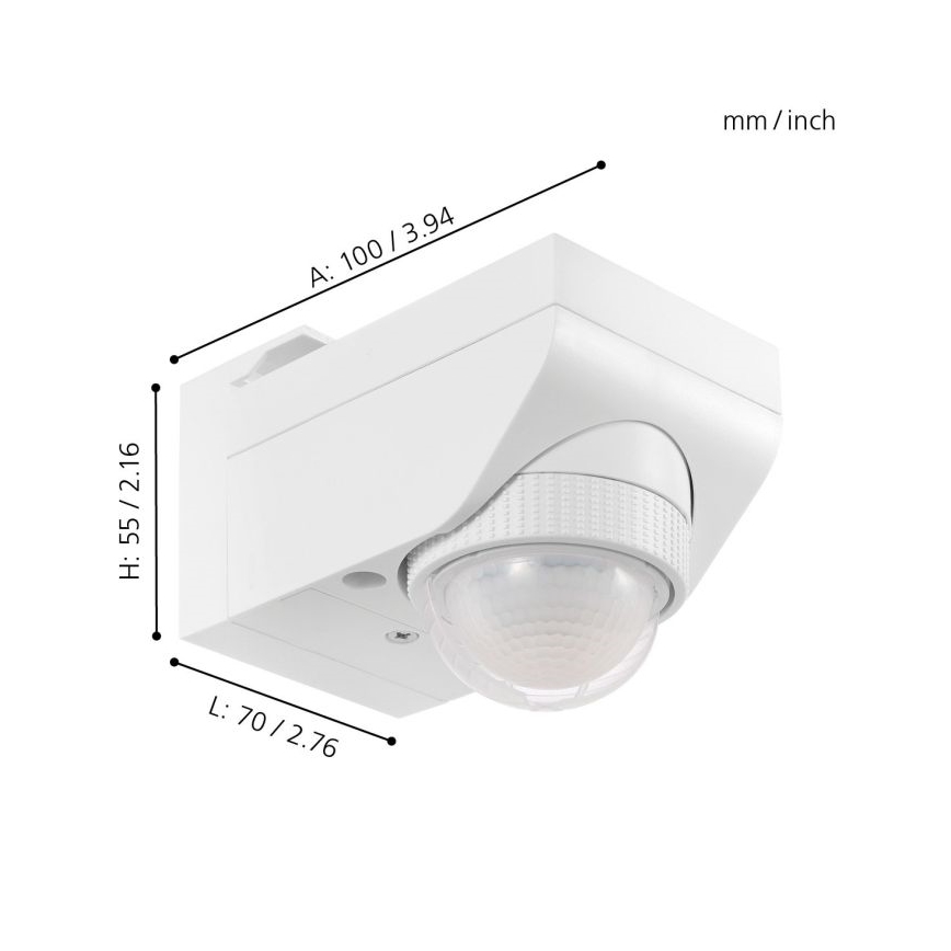 Eglo - Sensor de movimiento exterior 1m blanco IP44