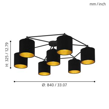 Eglo - Lámpara de techo 7xE27/40W/230V