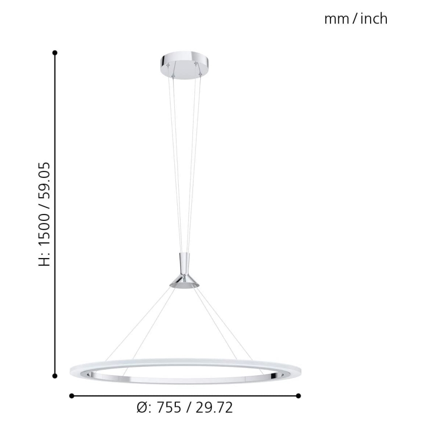 Eglo - LED RGB Lámpara colgante regulable HORNITOS-C LED/37W/230V + CR