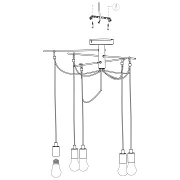 Eglo - Lámpara colgante 6xE27/60W/230V