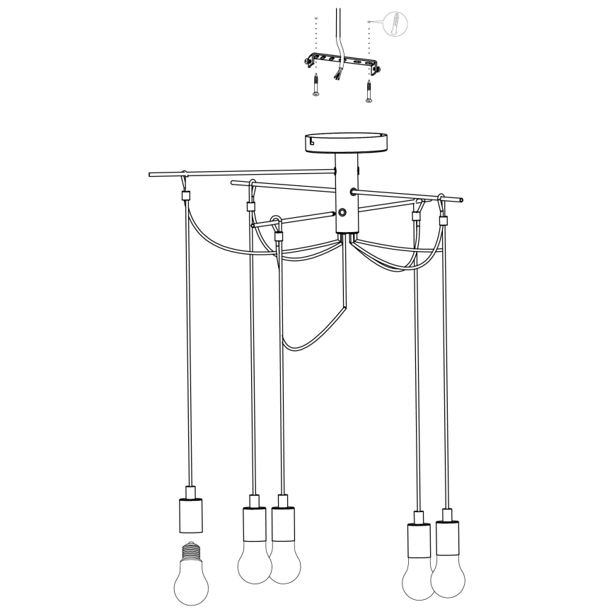 Eglo - Lámpara colgante 6xE27/60W/230V