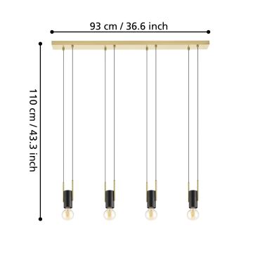 Eglo - Lámpara colgante 4xE27/40W/230V