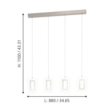 Eglo - Lámpara LED colgante 4xLED/5,4W/230V