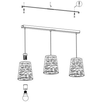 Eglo - Lámpara colgante 3xE27/40W/230V