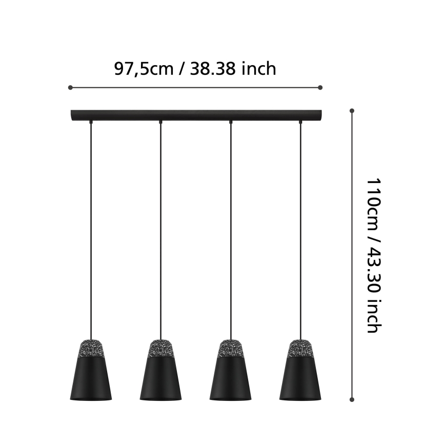 Eglo - Lámpara colgante 4xE27/40W/230V