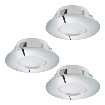 Eglo - SET 3x Iluminación LED empotrada de techo PINEDA 1xLED/6W/230V