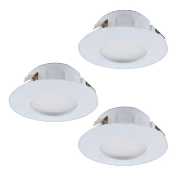 Eglo - SET 3x Lámpara empotrable de baño LED PINEDA 1xLED/6W/230V IP44