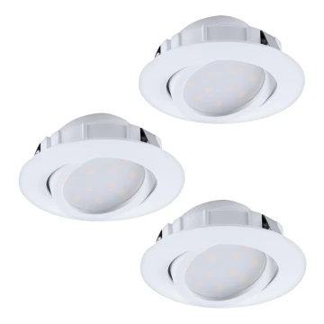 Eglo - SET 3x Lámpara empotrable LED regulable PINEDA 1xLED/5,5W/230V