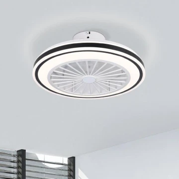 Eglo - Ventilador LED de techo regulable LED/25,5W/230V blanco/negro 2700-6500K + mando a distancia