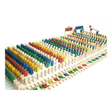 EkoToys - Dominó de madera de colores 830 piezas