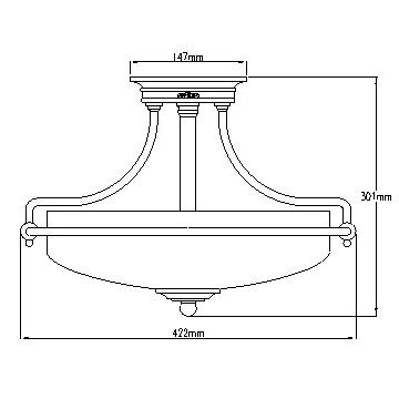 Elstead - Lámpara de techo GRIFFIN 3xE27/100W/230V cromo brillante