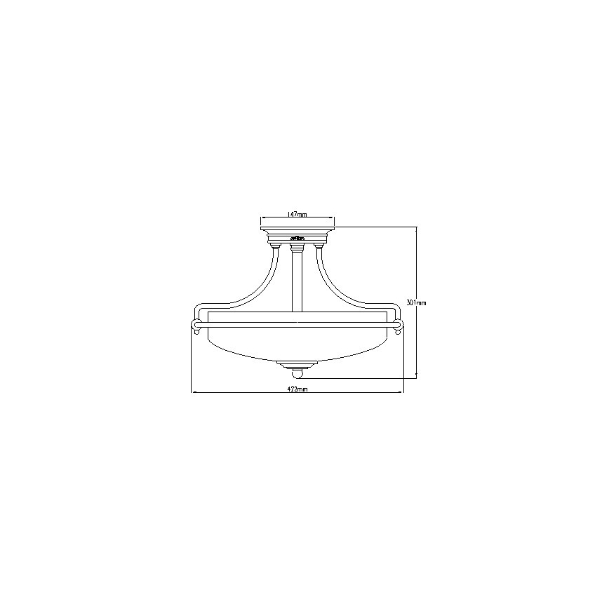 Elstead - Lámpara de techo GRIFFIN 3xE27/100W/230V cromo brillante