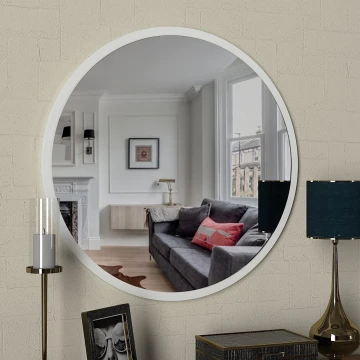Espejo de pared GLOB diámetro 59 cm blanco