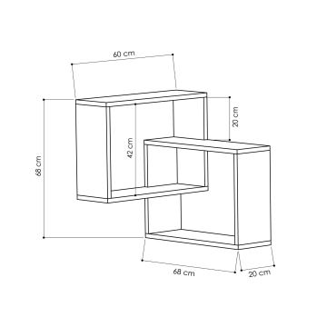 Estante de esquina de pared RING 68x68 cm blanco