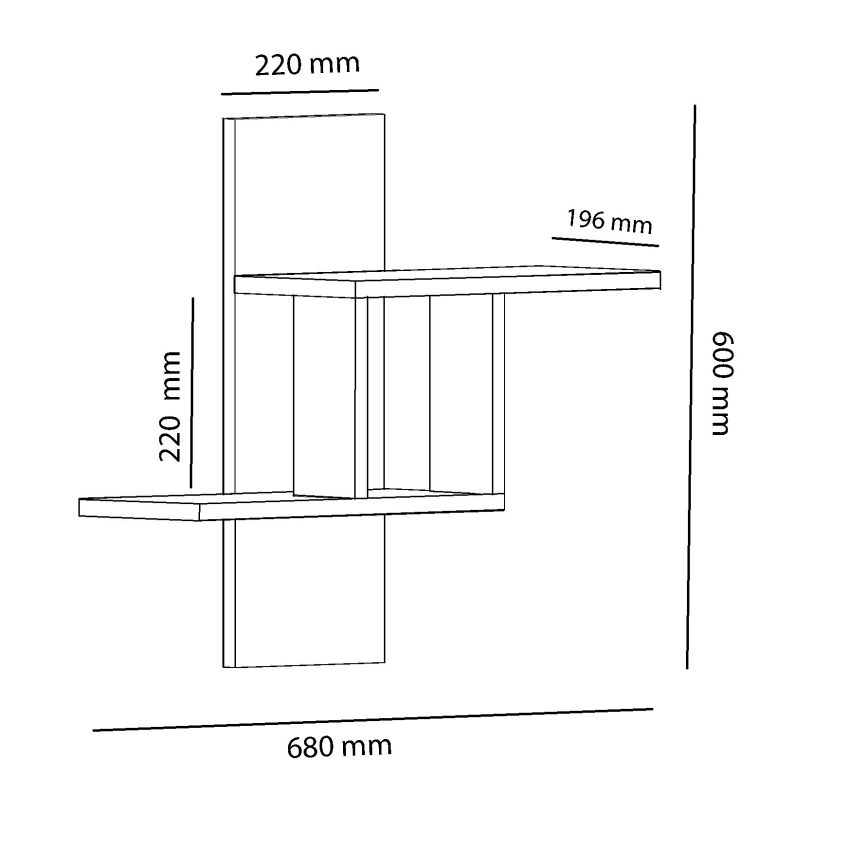 Estante de pared BERLIN 60x68 cm blanco