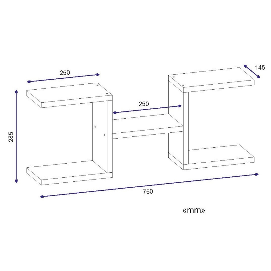 Estante de pared NORM 28,5x75 cm blanco