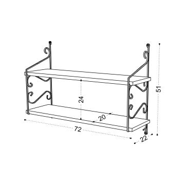 Estante de pared SERAMONI 51x72 cm marrón