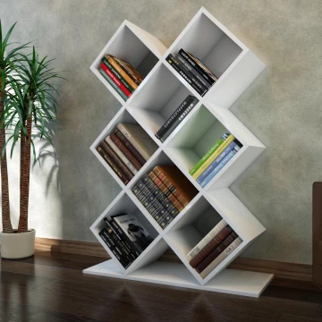 Estante para libros KUMSAL 129x90 cm blanco