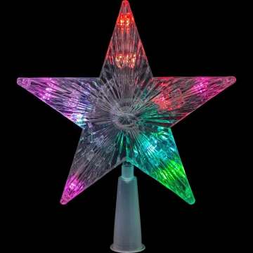 Estrella de Navidad LED RGB para el árbol de Navidad 10xLED/2xAA 15cm