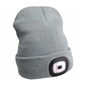 Extol - Gorra con linterna frontal y carga USB 300 mAh gris talla UNI